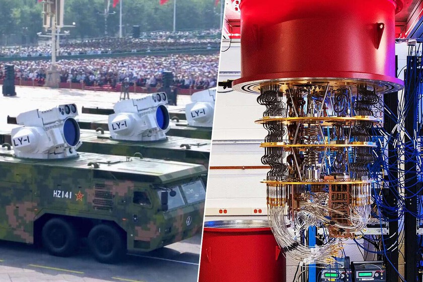 Soldado analizando datos en tiempo real con tecnología cuántica militar en un centro de mando futurista