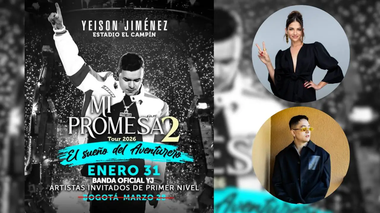 Escenario del concierto tributo a Yeison Jiménez en el estadio El Campín con su banda oficial interpretando su repertorio póstumo