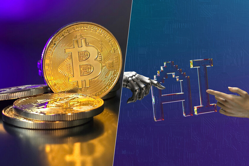 Centro de datos con servidores para minería de Bitcoin adaptándose a infraestructura de inteligencia artificial con refrigeración avanzada