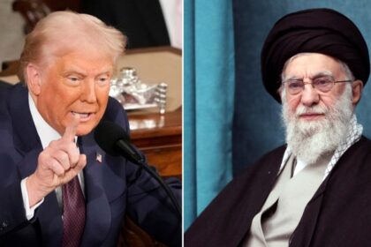 Manifestantes en Irán con banderas y carteles durante las protestas que dejaron 544 muertos, mientras Khamenei y Trump cruzan amenazas