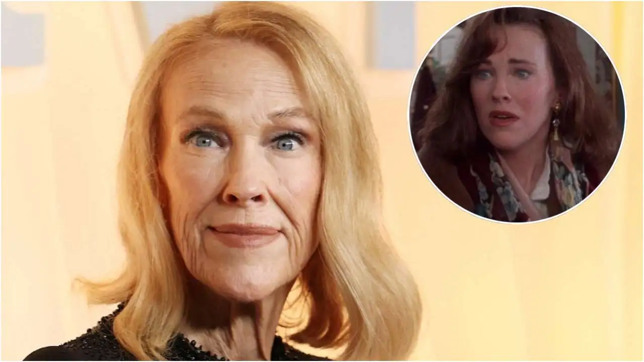 Catherine O'Hara como Kate McCallister en una escena icónica de 'Mi pobre angelito', junto a Macaulay Culkin en pijama