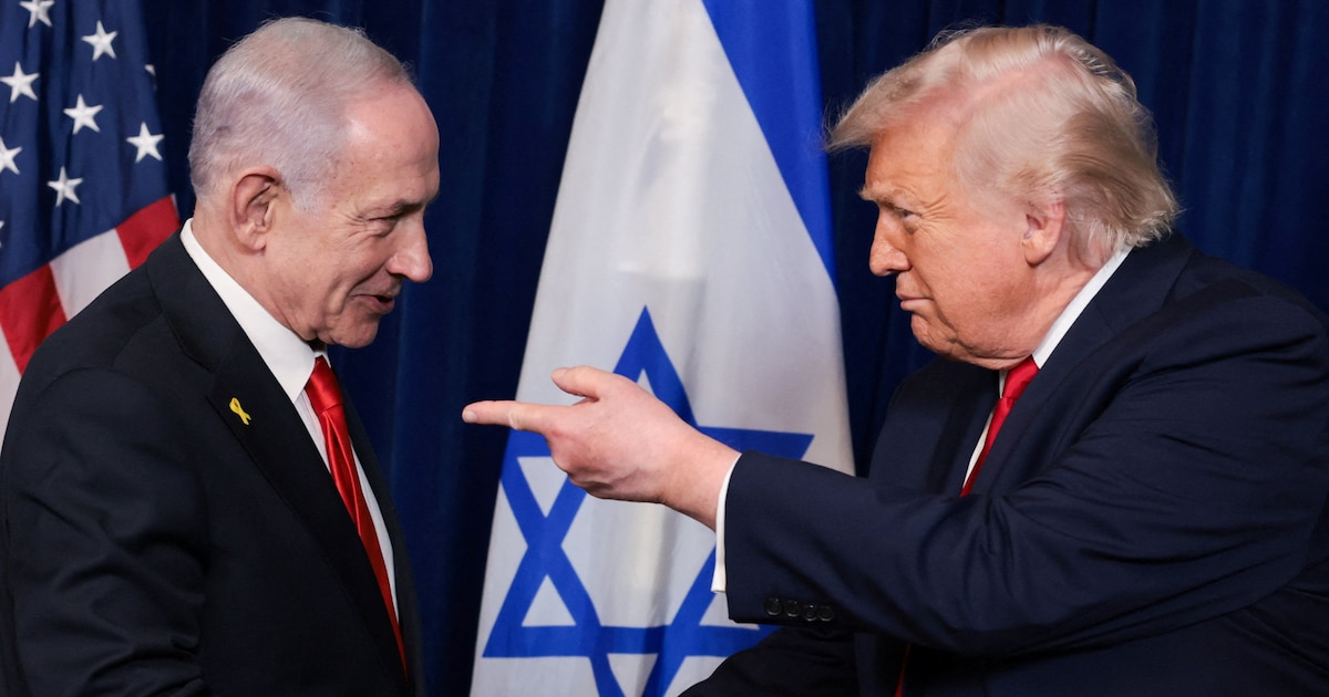 Benjamin Netanyahu y Donald Trump en reunión diplomática en Mar-a-Lago, discutiendo el futuro de Gaza y la alianza estratégica entre Israel y EE.UU.