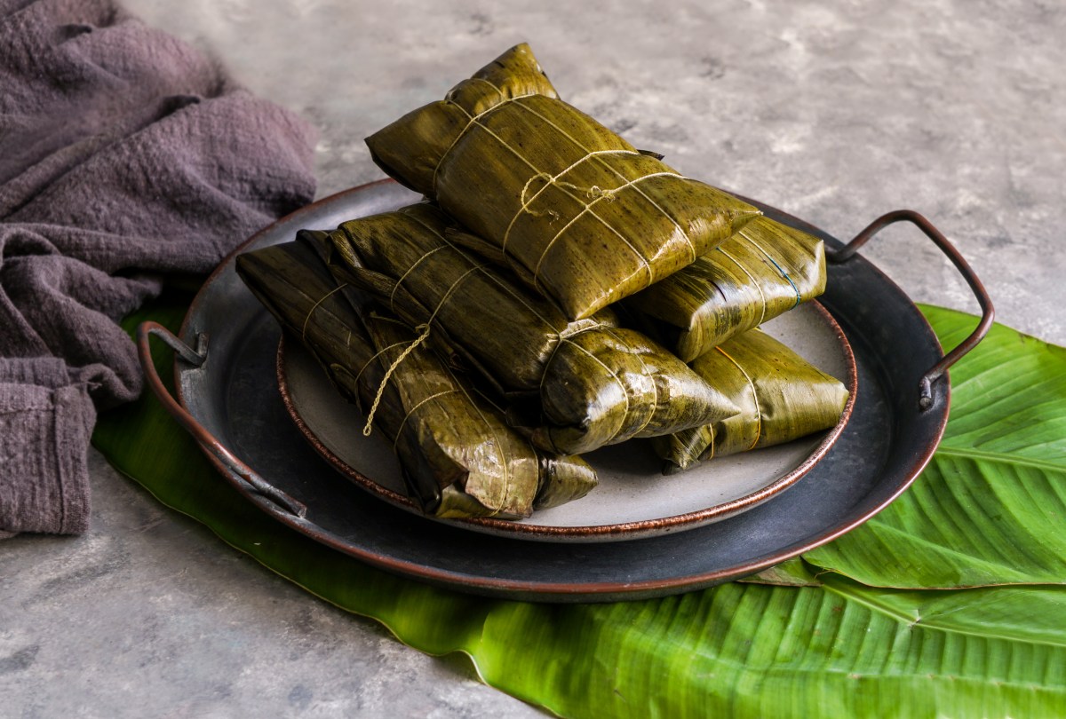 Paquete de tamales congelados con etiqueta de advertencia 'No listo para comer' y fecha de caducidad entre 2024-2025