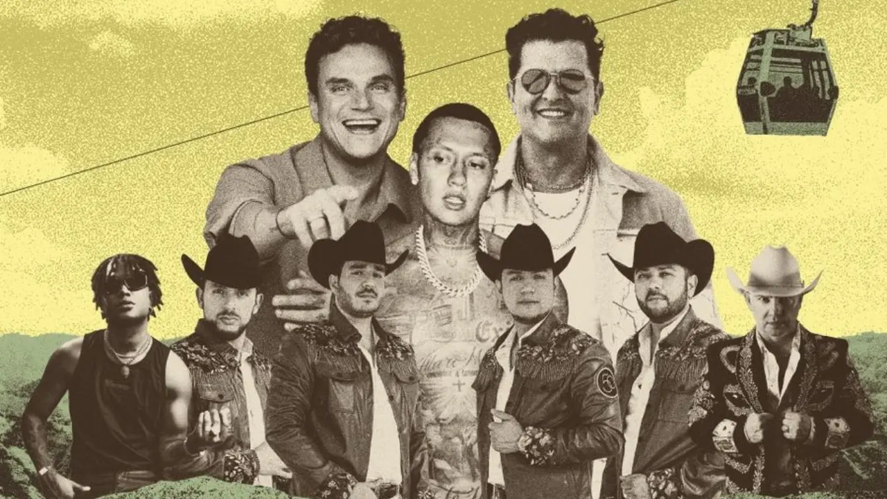 Escenario iluminado del Estadio Palogrande con artistas como Carlos Vives y Silvestre Dangond en el Superconcierto de la Feria 2026