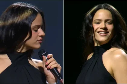 Rosalía interpretando 'La perla' en el concierto solidario por Palestina en el Palau Sant Jordi de Barcelona