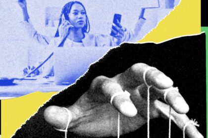 Interfaz de asistente IA con temática de langosta mostrando recordatorios, facturas y reuniones automatizadas en una pantalla de computadora