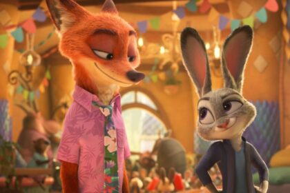 Escena de Zootopia 2 con personajes animados celebrando su récord de US$1.670 millones en taquilla global, superando a Jurassic World