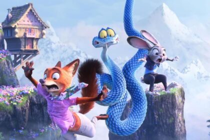 Escena de Zootopia 2 con los personajes principales celebrando el récord de taquilla en China, superando a Avengers: Endgame
