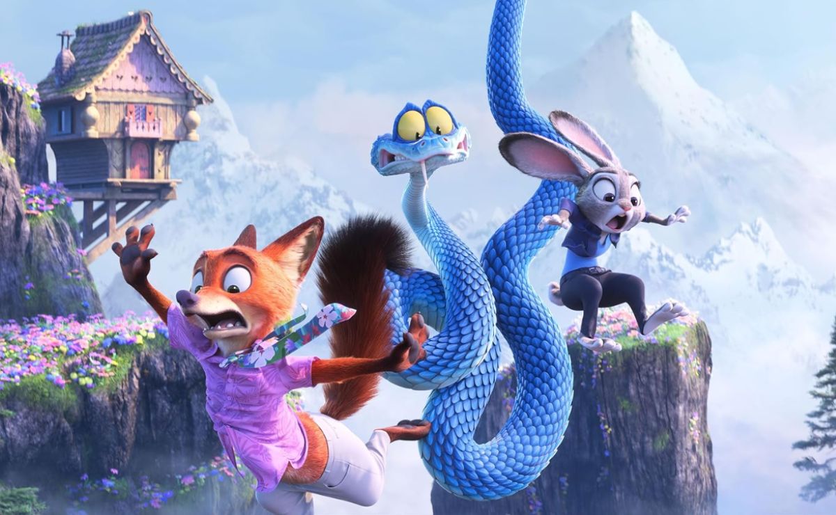 Escena de Zootopia 2 con los personajes principales celebrando el récord de taquilla en China, superando a Avengers: Endgame