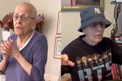 Abuela de 82 años con camiseta de BTS llorando de emoción al recibir entradas para su concierto tras luchar contra el cáncer