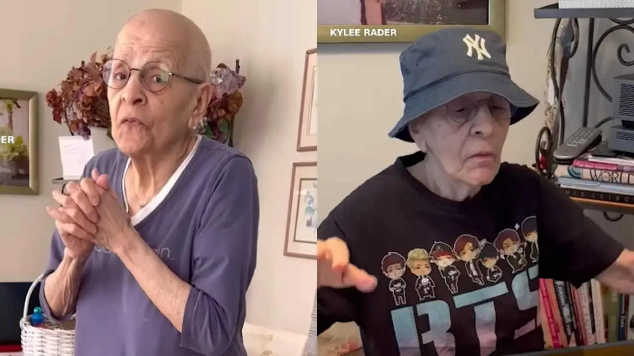 Abuela de 82 años con camiseta de BTS llorando de emoción al recibir entradas para su concierto tras luchar contra el cáncer