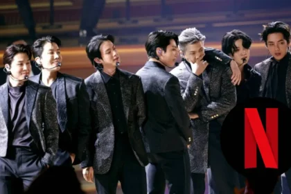 Escenario de BTS en la plaza Gwanghwamun de Seúl durante su regreso histórico en Netflix, con luces y público global