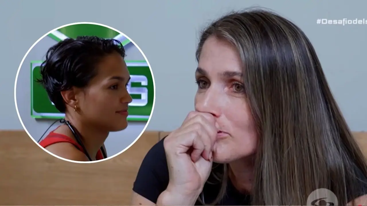 Miryan y Zambrano en prueba de relevos del reality, con expresión tensa tras conversación incómoda con sus madres por romance en vivo