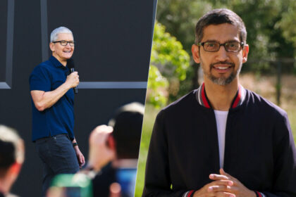 Ejecutivos de Apple y Google en una reunion privada discutiendo el acuerdo secreto sobre Siri y Apple Intelligence