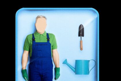 Persona sosteniendo cartel con mensaje 'UNA IA ME PAGÓ' en una ciudad, reflejando el nuevo paradigma laboral donde robots contratan humanos para tareas físicas