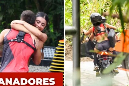Dupla compitiendo en la prueba final del Desafío 2025 con la copa y los 1.200 millones de pesos en juego