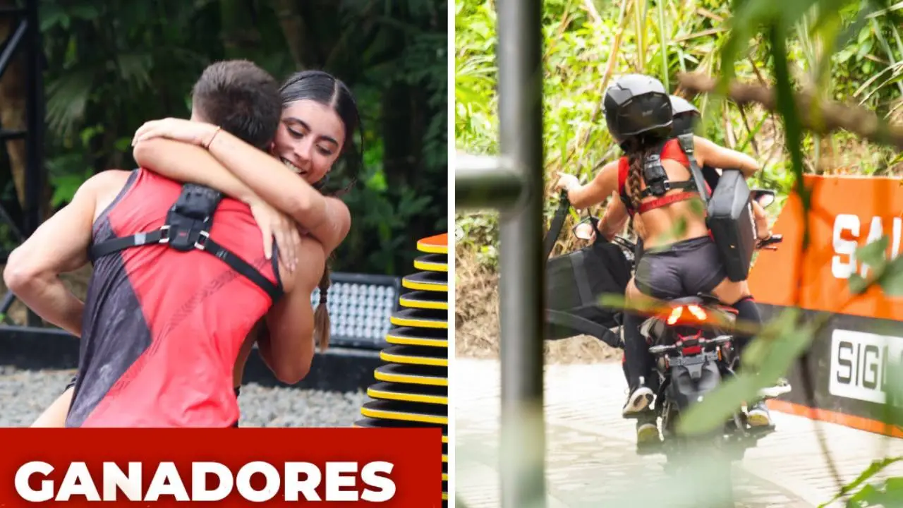 Dupla compitiendo en la prueba final del Desafío 2025 con la copa y los 1.200 millones de pesos en juego