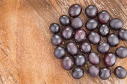Fruto de corozo morado con pulpa jugosa, rico en proantocianidinas y antioxidantes que combaten el cáncer según estudios científicos