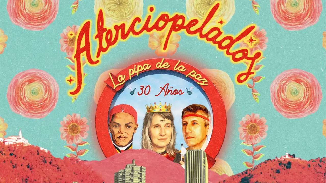 Andrea Echeverri y Héctor Buitrago de Aterciopelados en el escenario del Movistar Arena durante el concierto de los 30 años de 'La Pipa de la Paz'