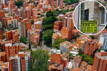 Gráfico comparativo de crecimiento del arriendo vs propiedad en Medellín 2015-2024 con datos reales de 45% inquilinos