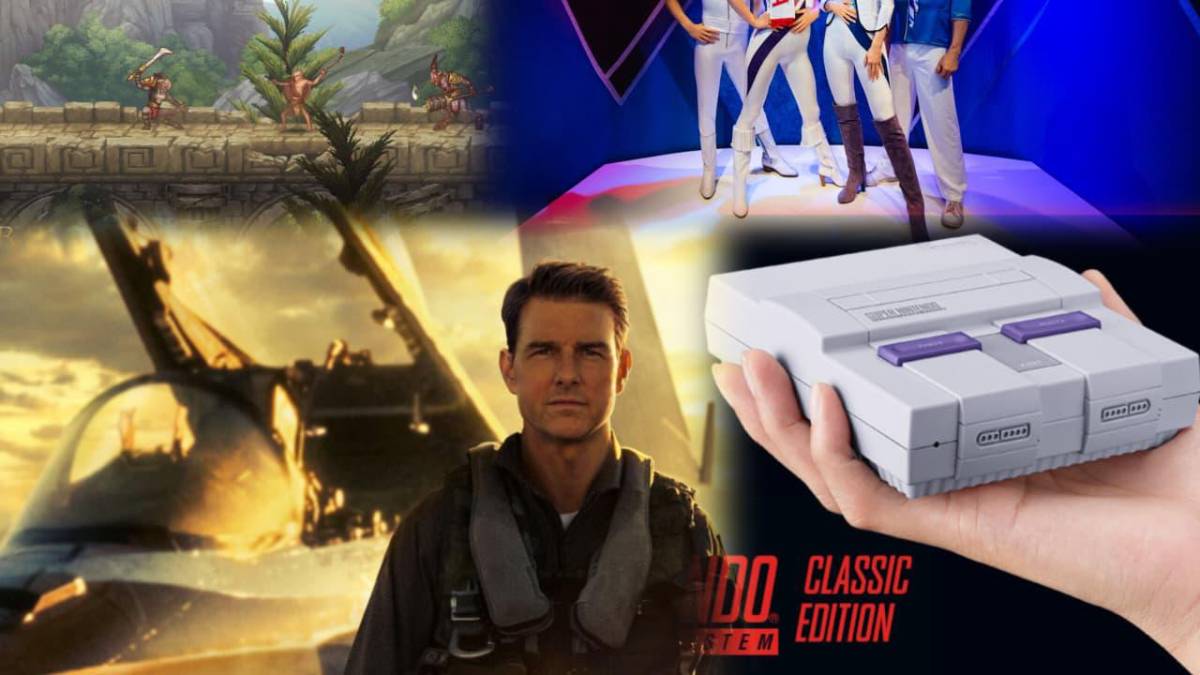 Vinilos, películas clásicas como 'Top Gun: Maverick' y ropa vintage en una composición visual que muestra el poder económico de la nostalgia en 2024