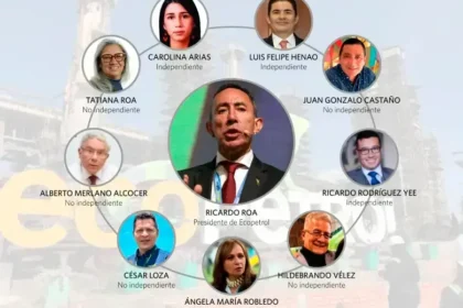 Reunión tensa de la junta de Ecopetrol con documentos legales y rostros preocupados por la crisis de Ricardo Roa