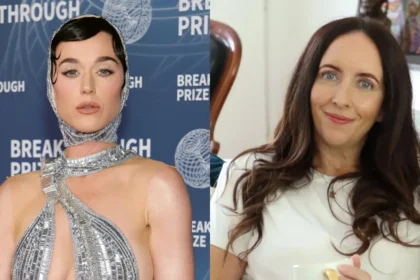 Katy Perry en imagen de archivo junto a logo de la marca de ropa 'Katie Perry' tras fallo judicial