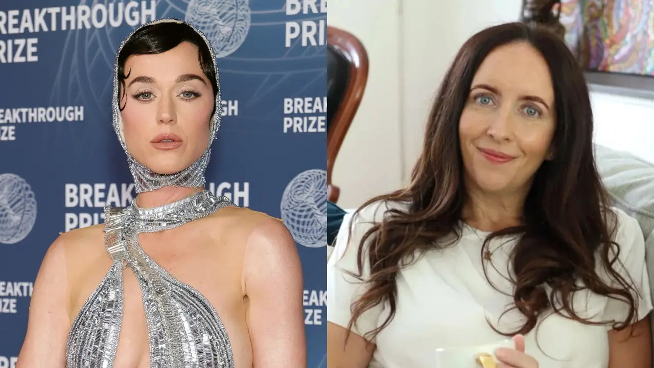 Katy Perry en imagen de archivo junto a logo de la marca de ropa 'Katie Perry' tras fallo judicial