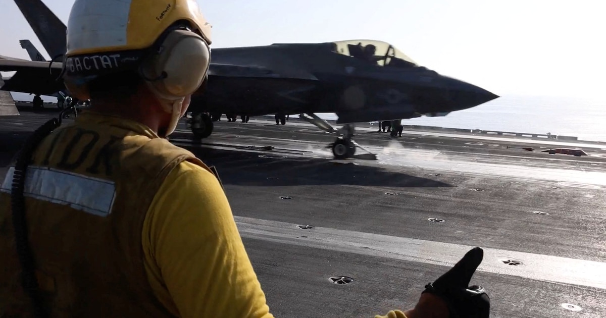 Caza F-35 israelí en vuelo con tecnología stealth durante operación 'guerra relámpago' contra objetivos en Irán 2024