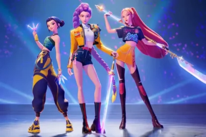 Cartel oficial de 'K-Pop Demon Hunters 2' con los ídolos del K-pop listos para combatir demonios en escena colorida