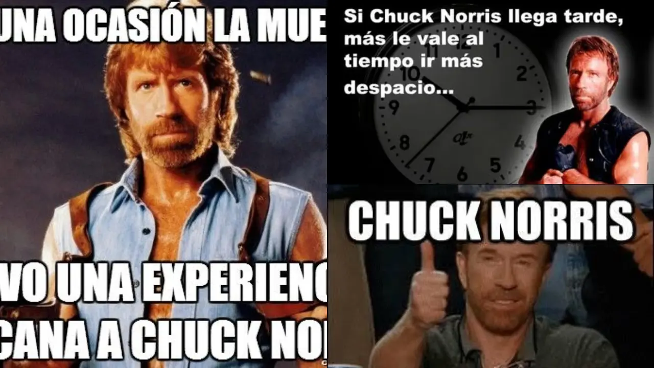 Chuck Norris en pose marcial con mirada intensa, el ícono de los memes 'inmortales' y 'Walker, Texas Ranger'