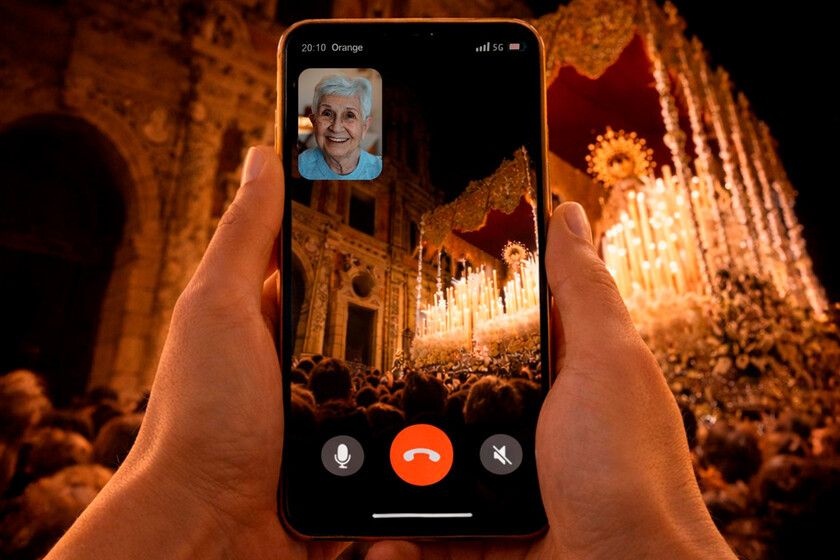 Persona usando el móvil sin cortes en un concierto abarrotado gracias al servicio de 5G prioritario temporal