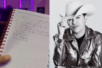 Nota manuscrita de Yeison Jiménez con letras de 'MLP' y su firma, hallada tras su muerte
