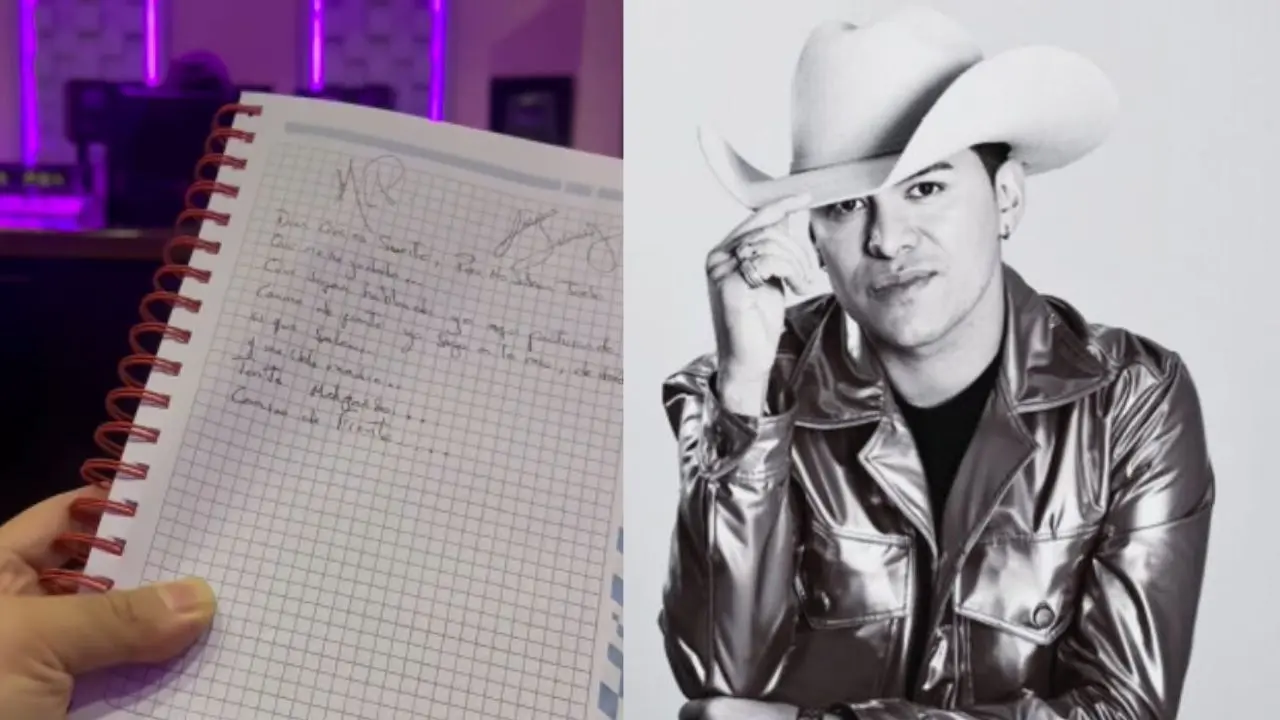 Nota manuscrita de Yeison Jiménez con letras de 'MLP' y su firma, hallada tras su muerte