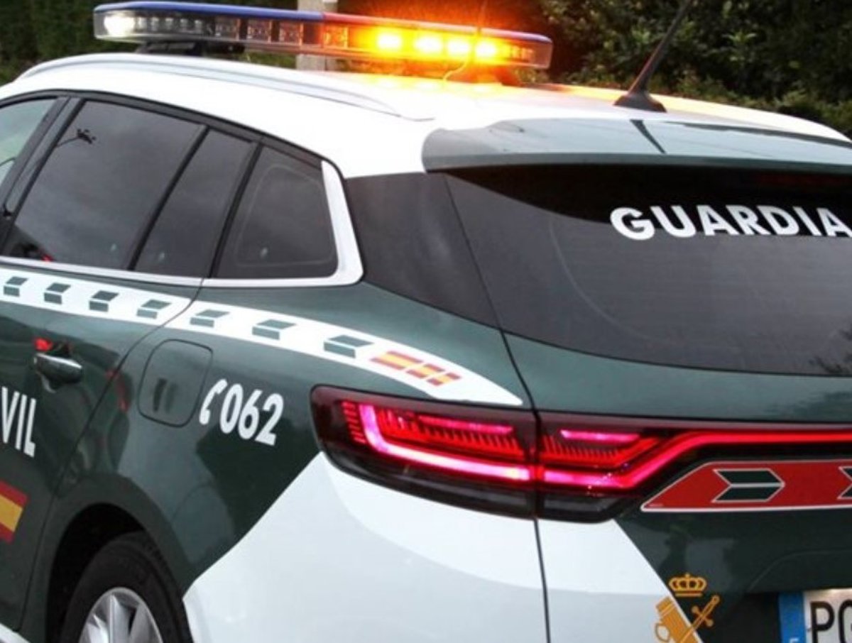 Agentes de la Guardia Civil junto a 16 coches de lujo recuperados tras desarticular banda en Cádiz