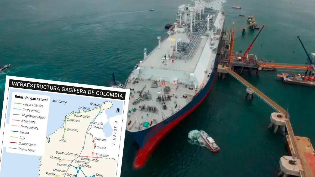 Planta de regasificación en Cartagena transformando gas licuado en energía para evitar el déficit del 39% en Colombia