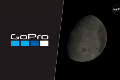Panel solar de la nave Orión con cámaras GoPro adaptadas capturando la Luna y la Tierra en tiempo real durante Artemis II