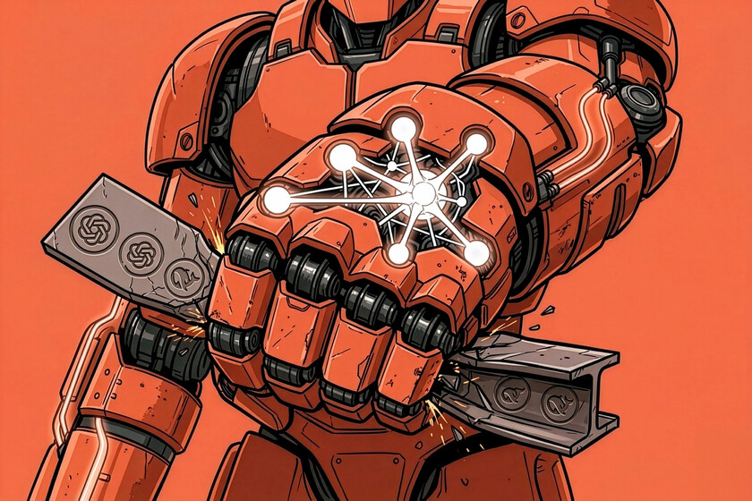 Interfaz futurista de Claude mostrando gráficos de rendimiento sin restricciones junto al logo de SpaceXAI y el supercomputador Colossus 1 en segundo plano