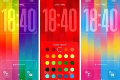 Captura de pantalla de iOS 26.5 mostrando el ícono de candado del cifrado RCS en una conversación y el fondo dinámico Pride Luminance