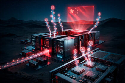 Instalación industrial en Wuxi con servidores Huawei Ascend 384 produciendo tokens de IA a escala masiva como parte de la estrategia china de soberanía tecnológica
