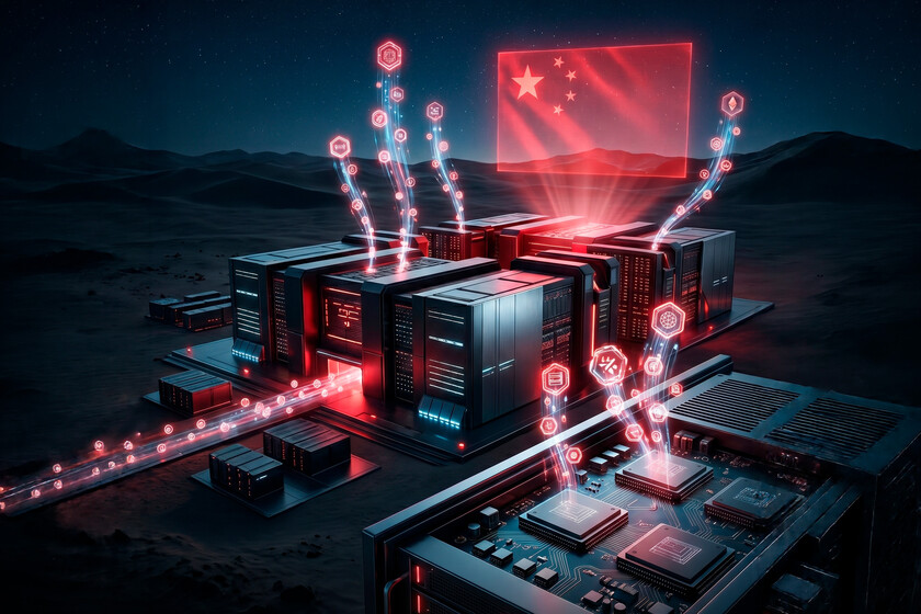 Instalación industrial en Wuxi con servidores Huawei Ascend 384 produciendo tokens de IA a escala masiva como parte de la estrategia china de soberanía tecnológica
