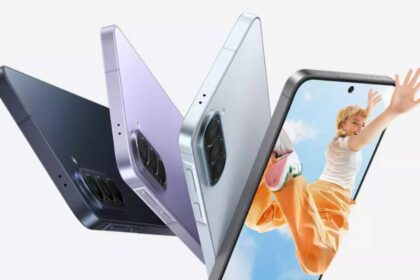 Smartphone Samsung Galaxy 5G mostrando su cámara de 50 MP y pantalla Super AMOLED con herramientas de IA activas