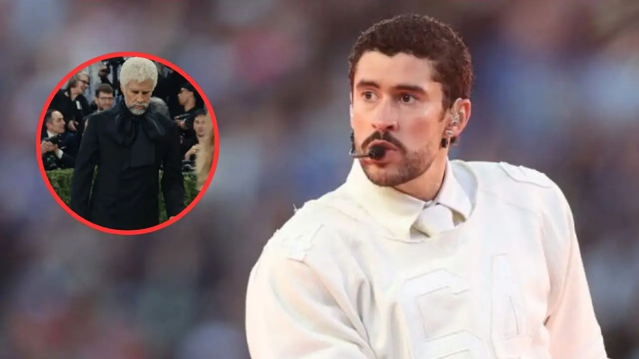 Bad Bunny caracterizado como anciano en la Met Gala 2026 con prótesis hiperrealistas y bastón, desafiando estereotipos de edad