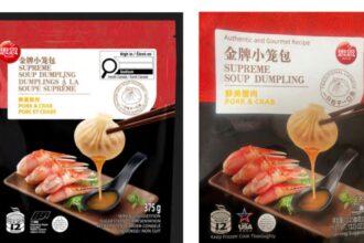 Bolsas de dumplings Synear congelados con etiqueta de retiro por alérgeno maní