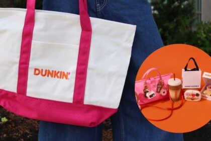 Bolso edición limitada con diseño de dona glaseada y café helado, parte de la colección 2024 por el Día Nacional de la Dona