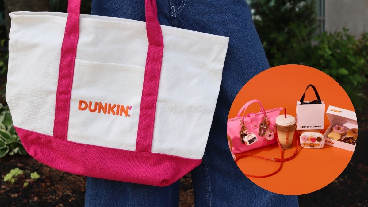 Bolso edición limitada con diseño de dona glaseada y café helado, parte de la colección 2024 por el Día Nacional de la Dona