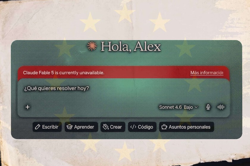 Representación gráfica de la desactivación de Fable 5 y el debate sobre autonomía digital en Europa