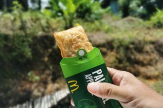 Pastel de manzana frito de McDonald’s en su funda de cartón original