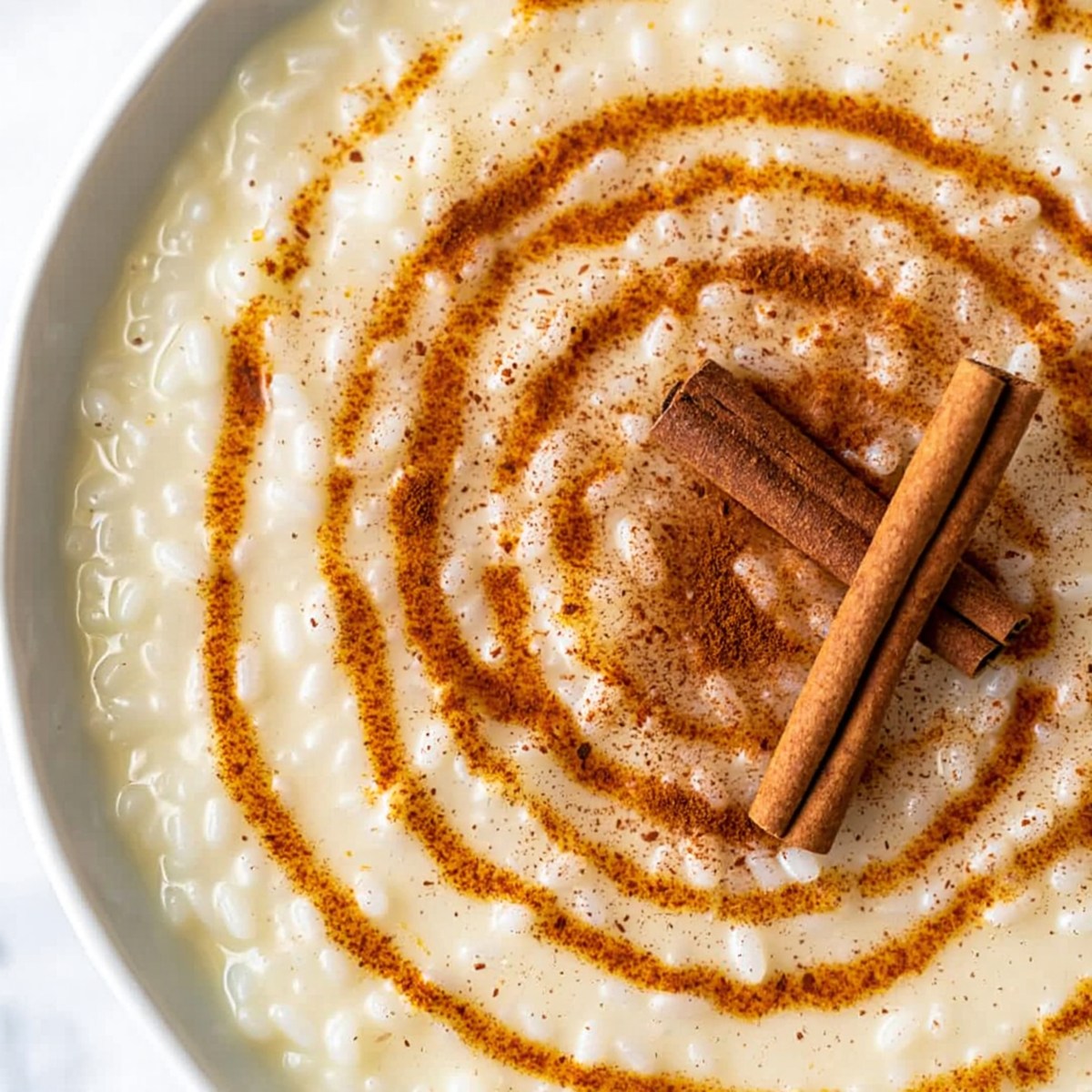 Comparación visual entre arroz con leche cremoso estilo hispano y creamy rice con granos definidos, mostrando texturas contrastantes